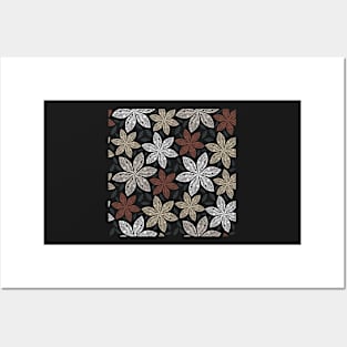 Fall Flower Pattern Posters and Art